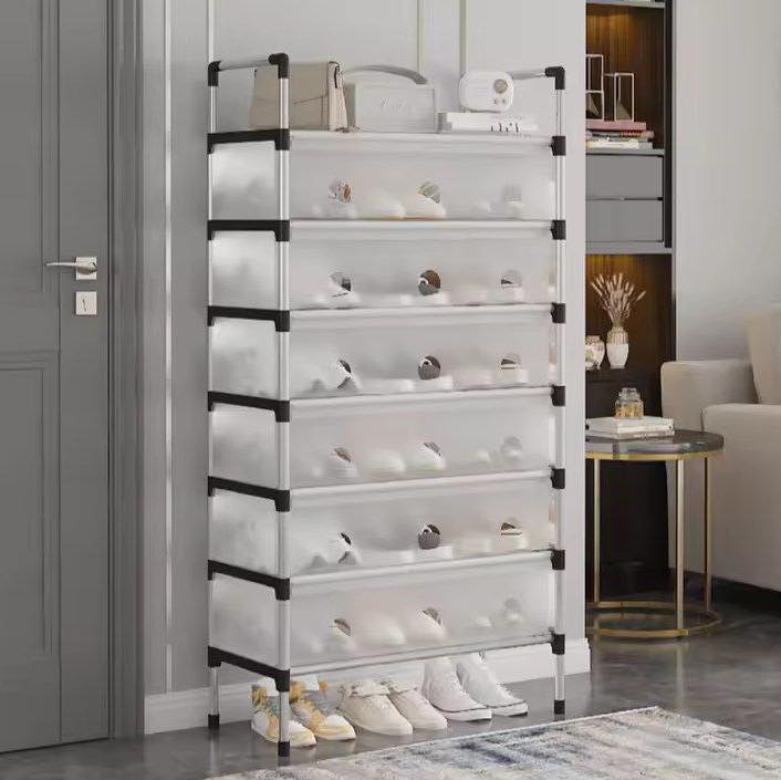 Étagère à Chaussures Avec Couvercle Anti-Poussière | 7 Niveaux