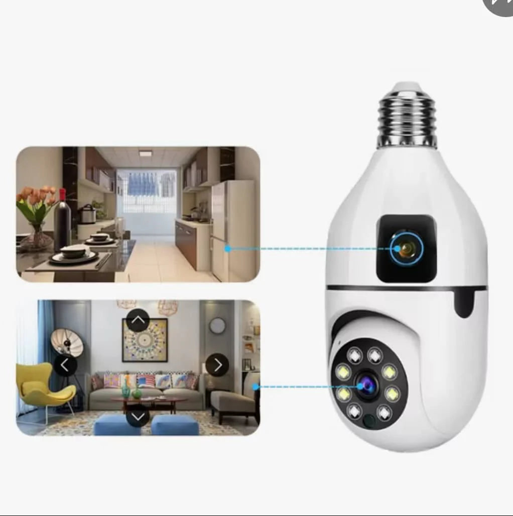 Caméra De Surveillance Double Objectif WIfi 360° Ampoule