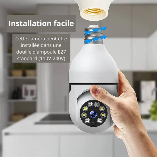 Caméra De Surveillance Double Objectif WIfi 360° Ampoule
